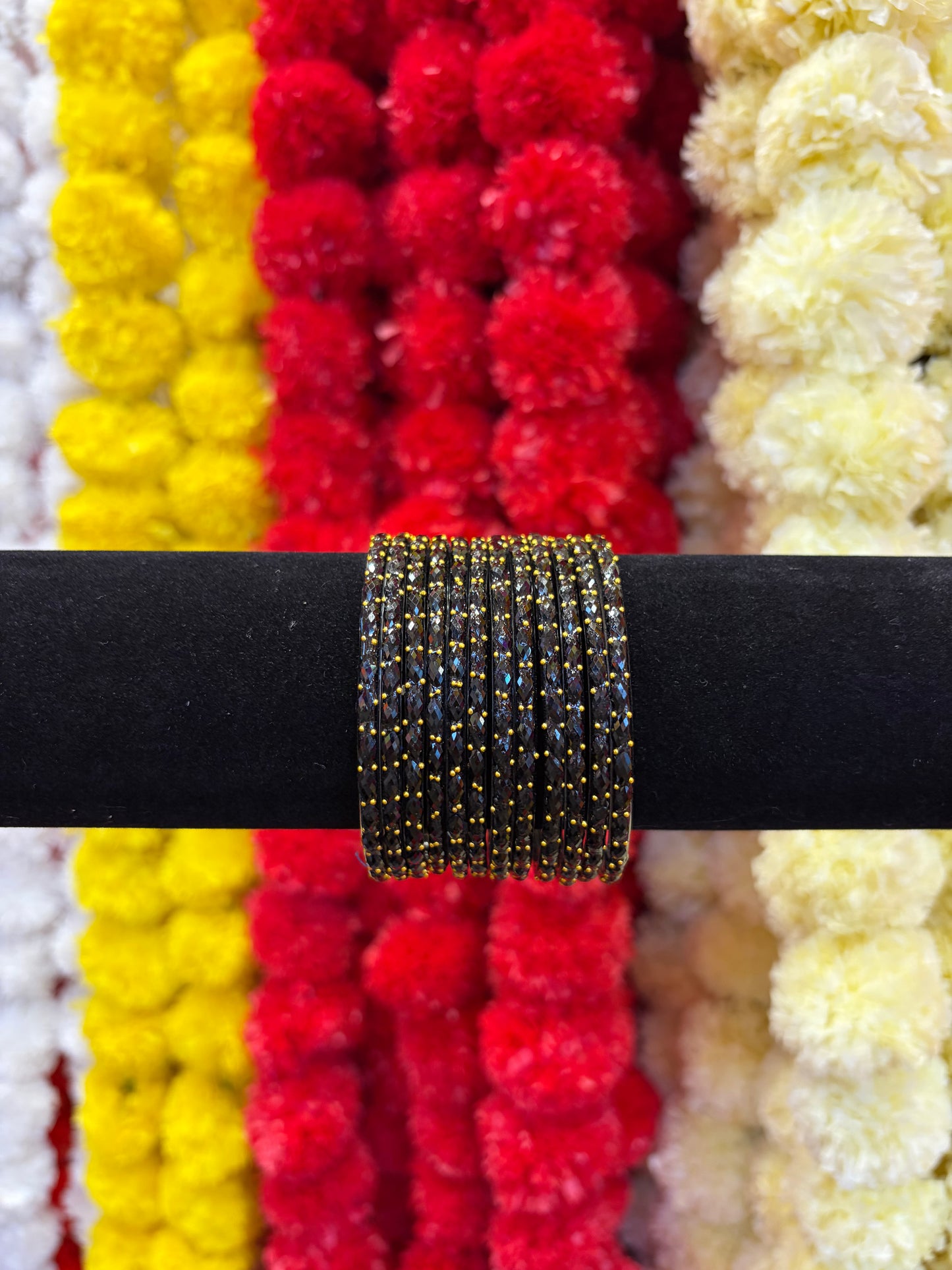 KASHMIRI GLASS BANGLES - Black