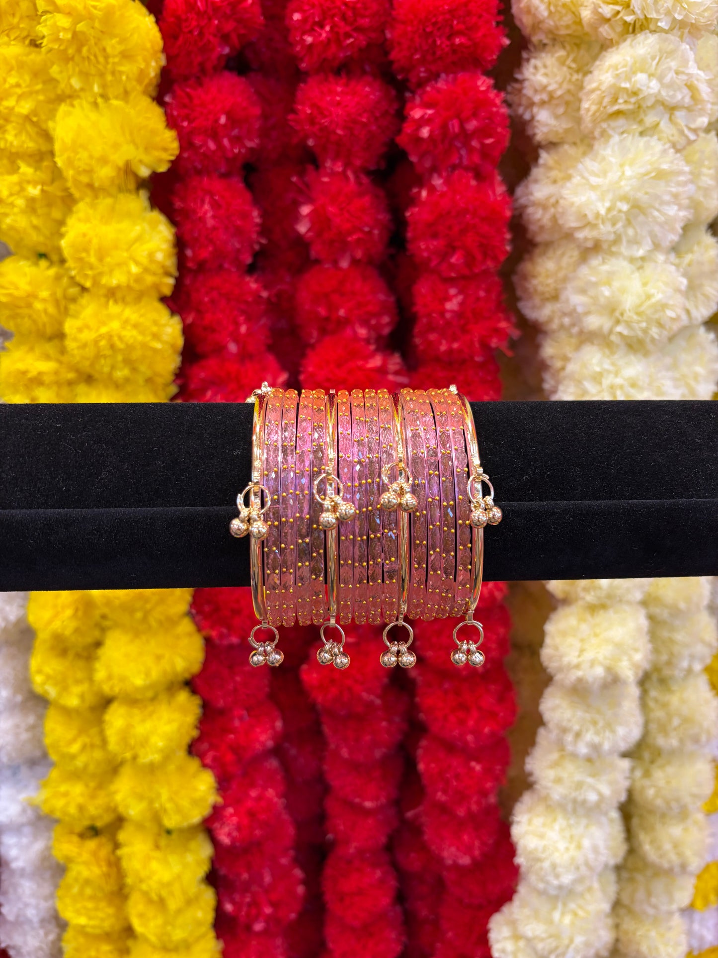 KASHMIRI GLASS BANGLES SET - Pink