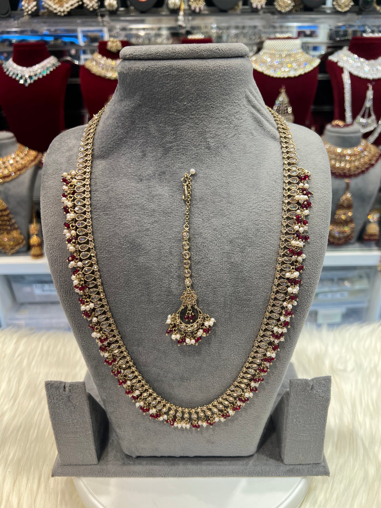 SELINA - Pearl/Maroon