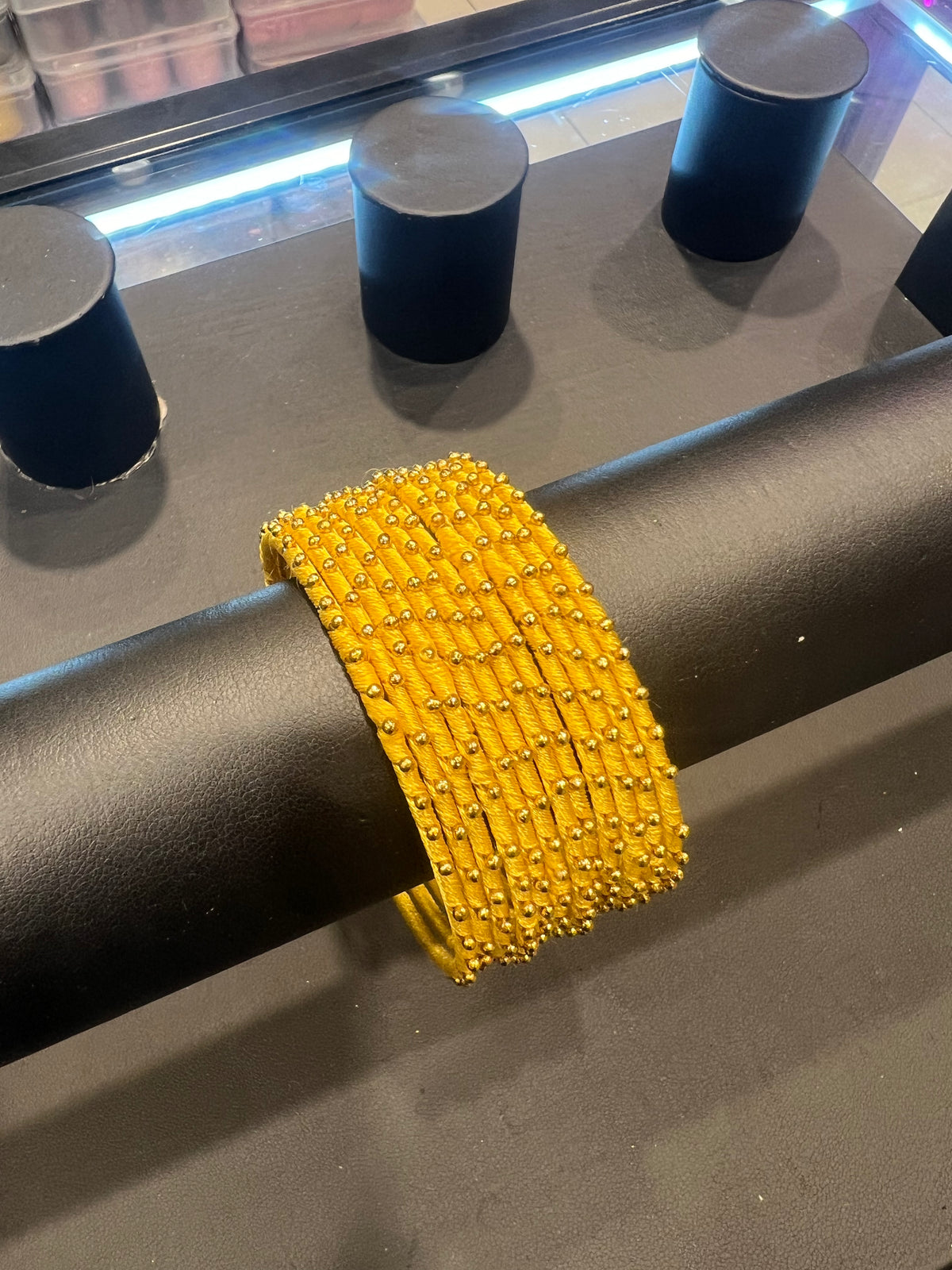 Thread Bangles - Yellow/Gold Dot