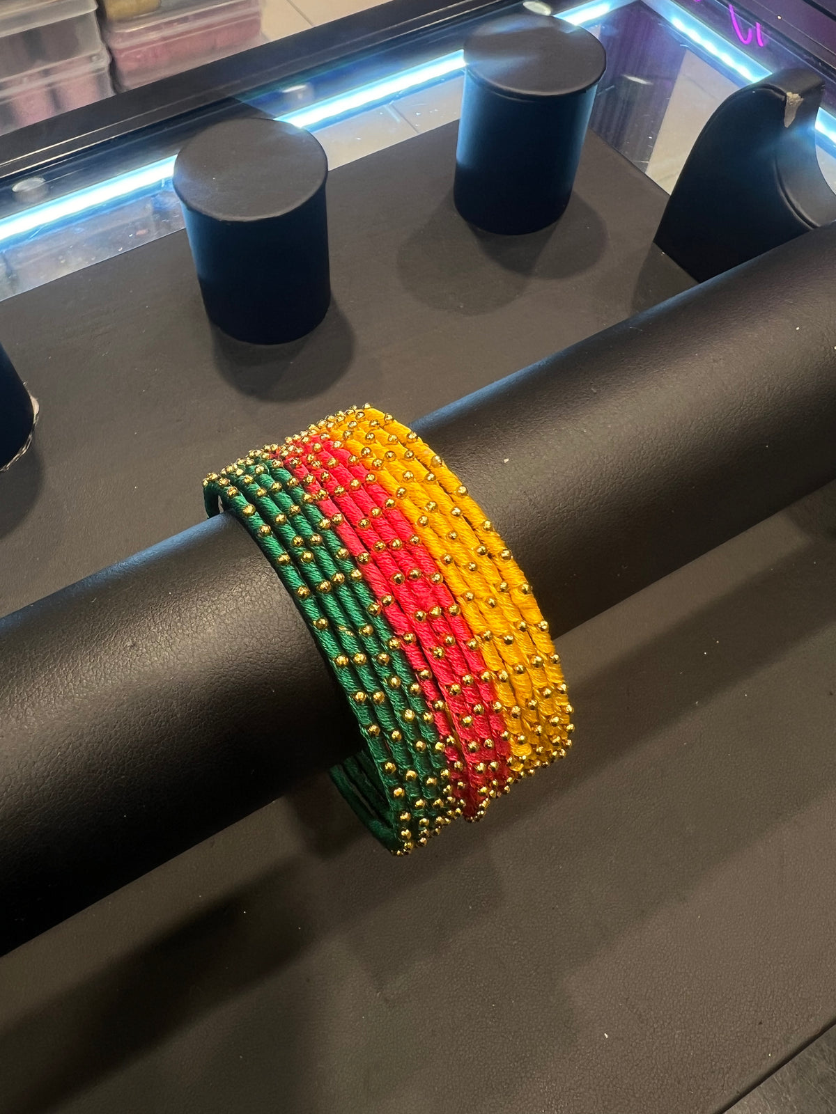 Thread Bangles - Multi/Gold Dot