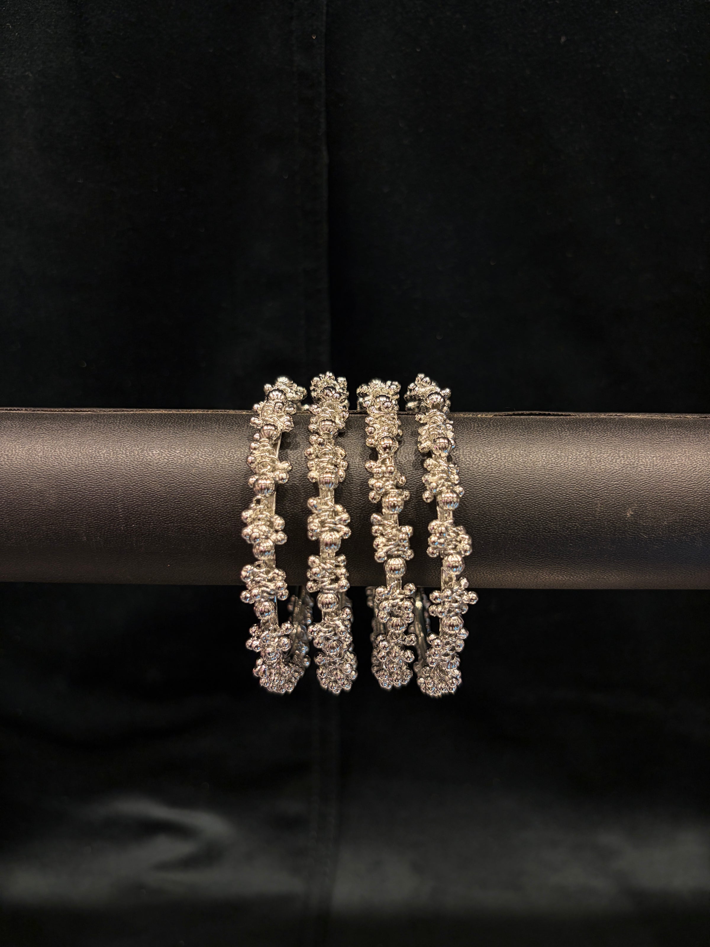 Heritage Ghungroo Kashmiri Bangles - Antique Silver