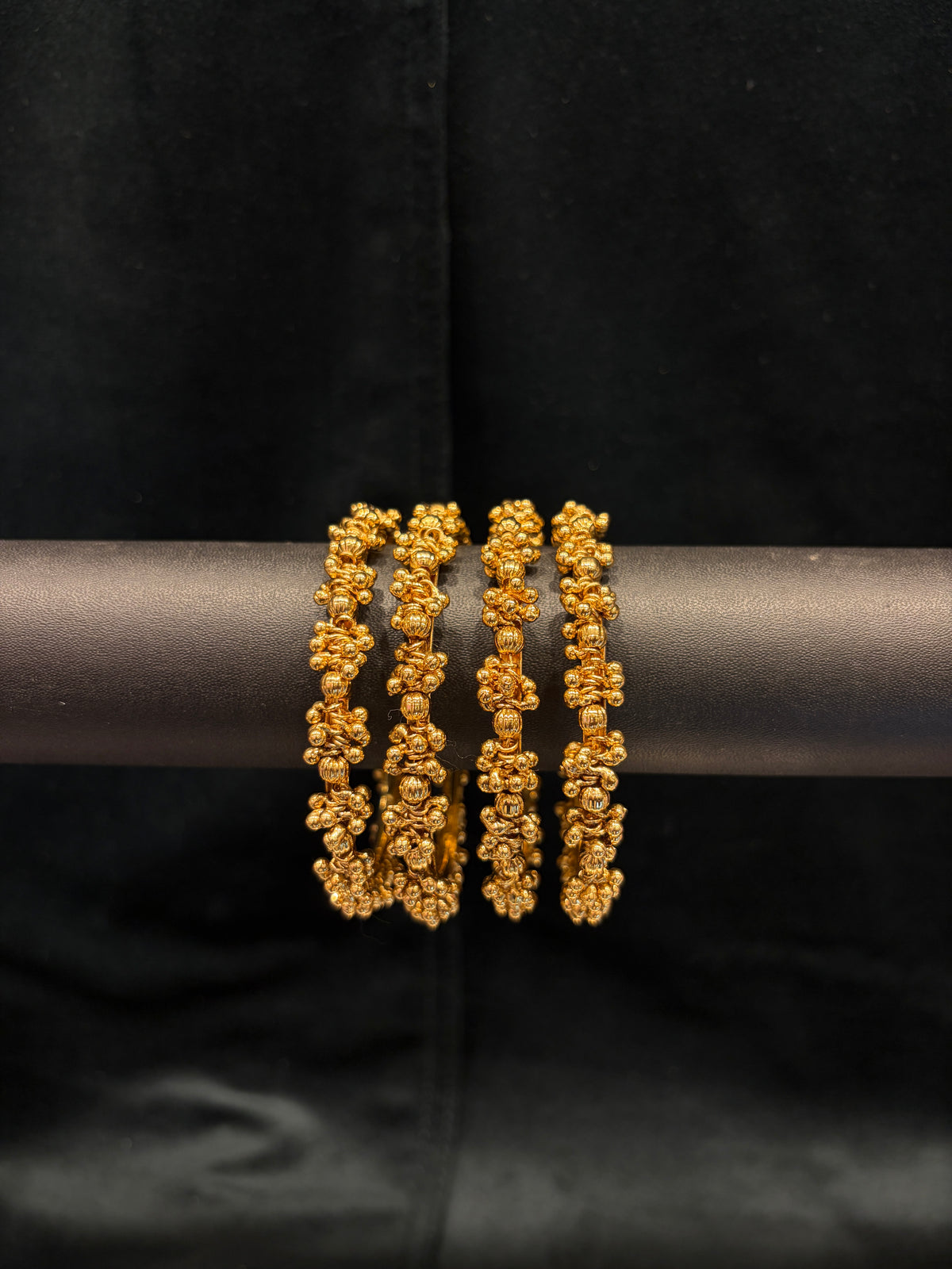 Heritage Ghungroo Kashmiri Bangles - Antique Gold