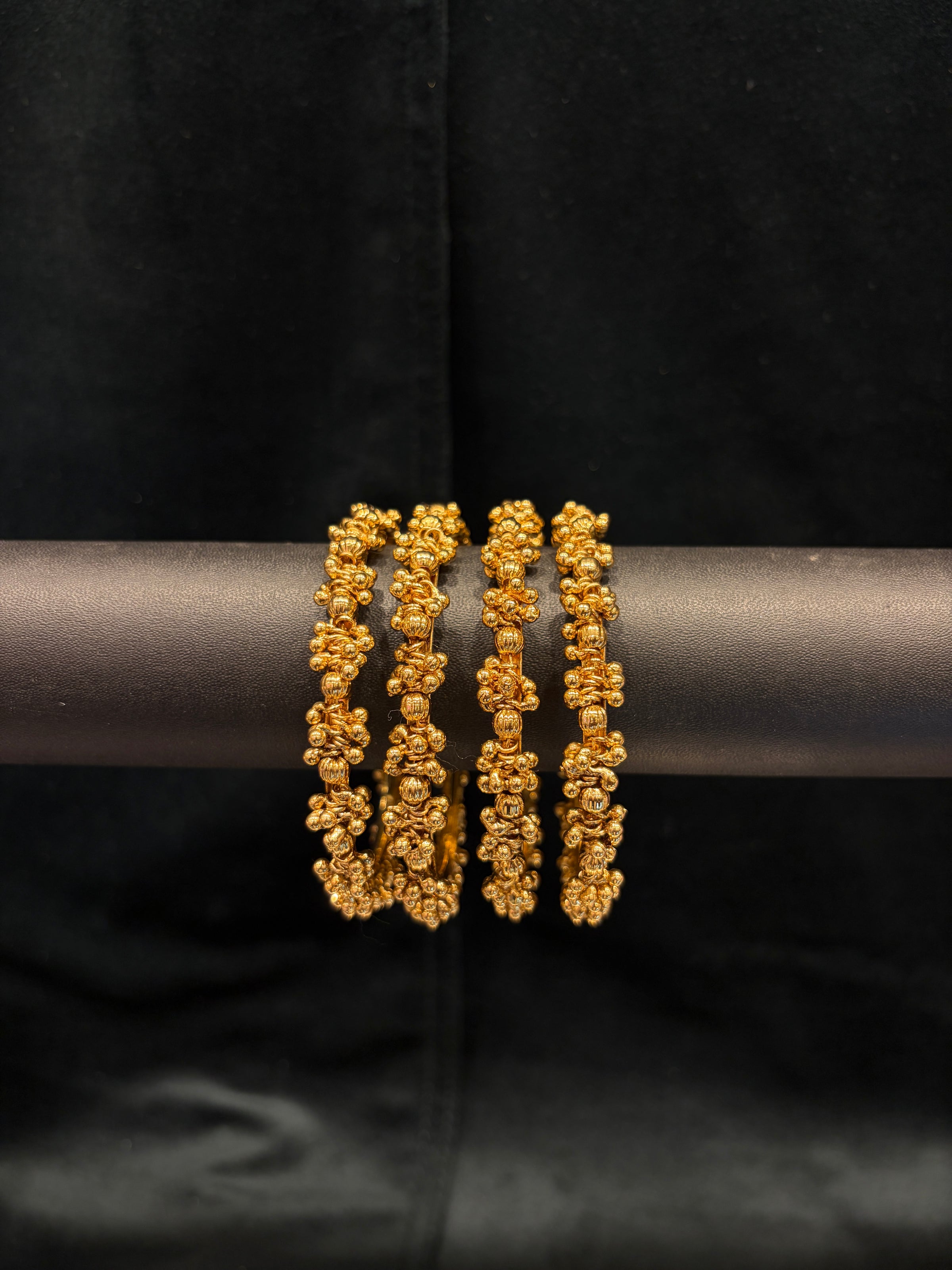 Heritage Ghungroo Kashmiri Bangles - Antique Gold