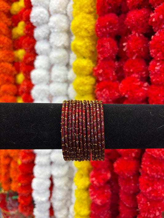 KASHMIRI GLASS BANGLE - Maroon
