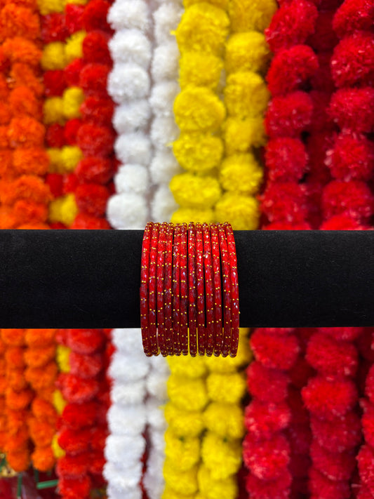 KASHMIRI GLASS BANGLE - Red