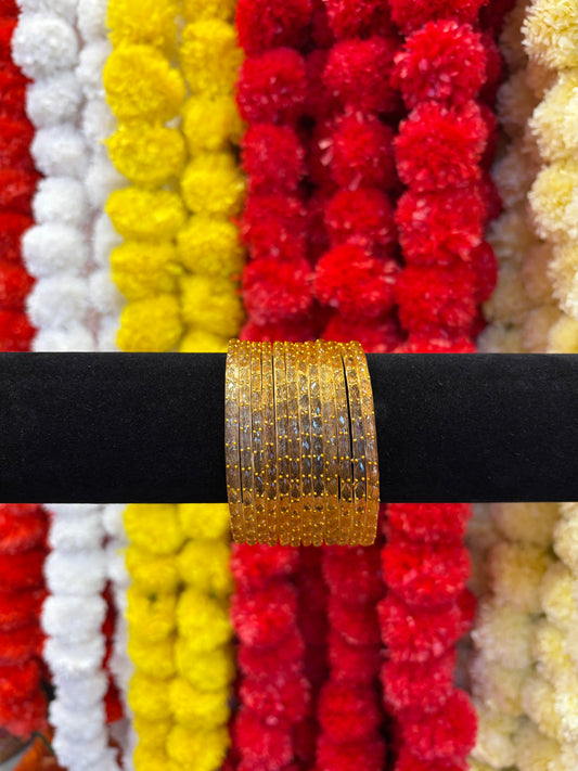 KASHMIRI GLASS BANGLE - Light Peach