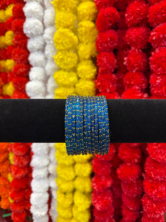KASHMIRI GLASS BANGLES - Blue