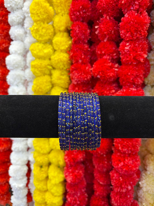 KASHMIRI GLASS BANGLES - Royal Blue