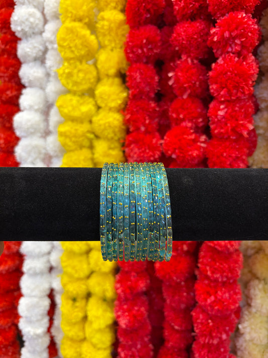 KASHMIRI GLASS BANGLES - Light Blue