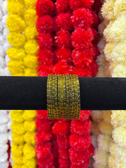 KASHMIRI GLASS BANGLES - Olive Green