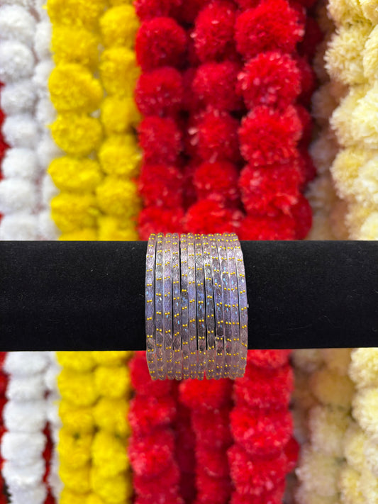 KASHMIRI GLASS BANGLES - Lilac