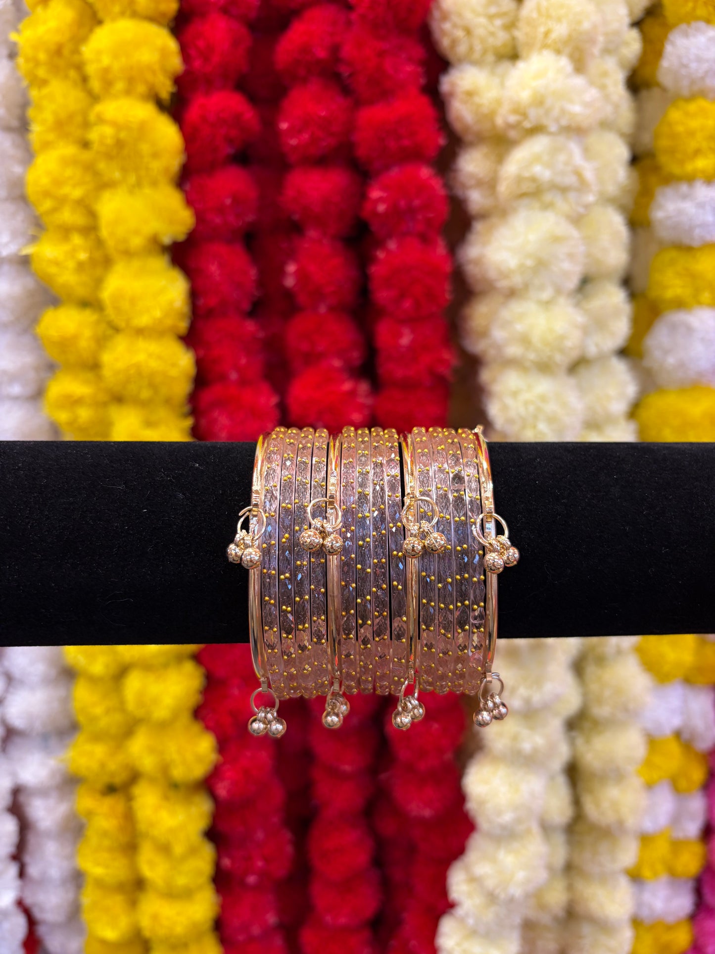 KASHMIRI GLASS BANGLES SET - Baby Pink