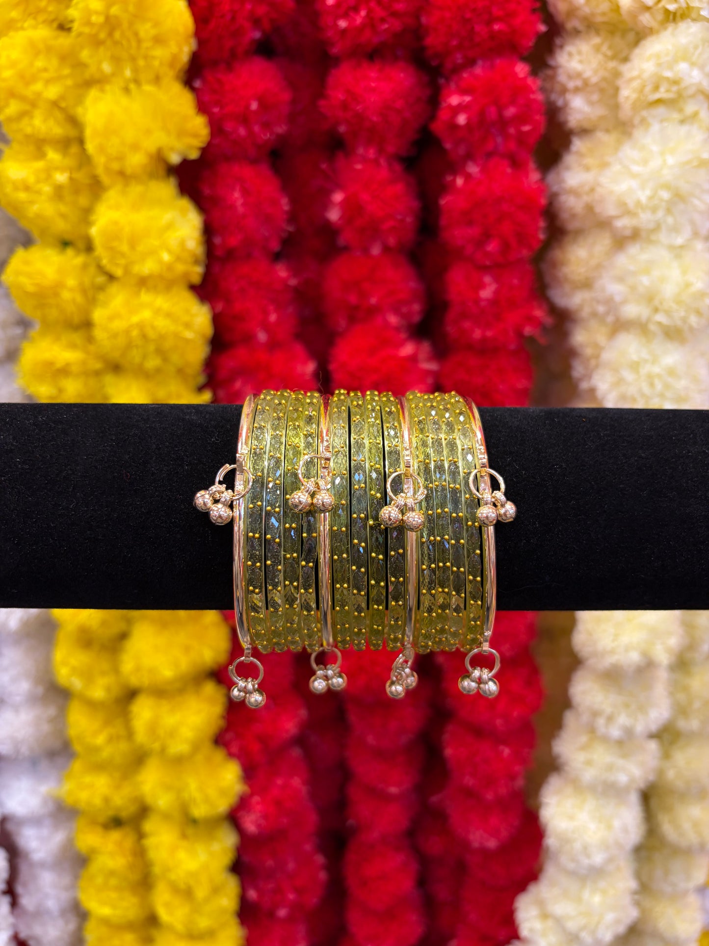 KASHMIRI GLASS BANGLES SET - Lemon