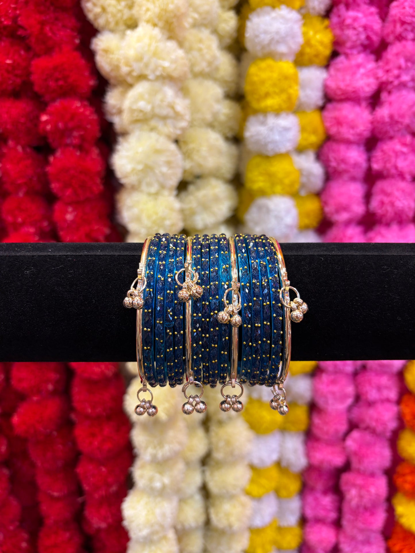 KASHMIRI GLASS BANGLES SET - Blue