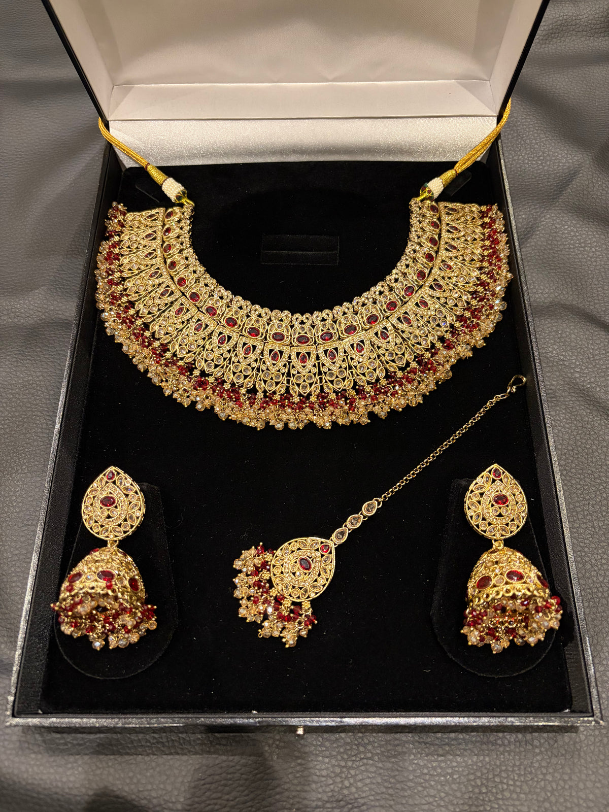 KARA - Maroon & Champagne Crystals