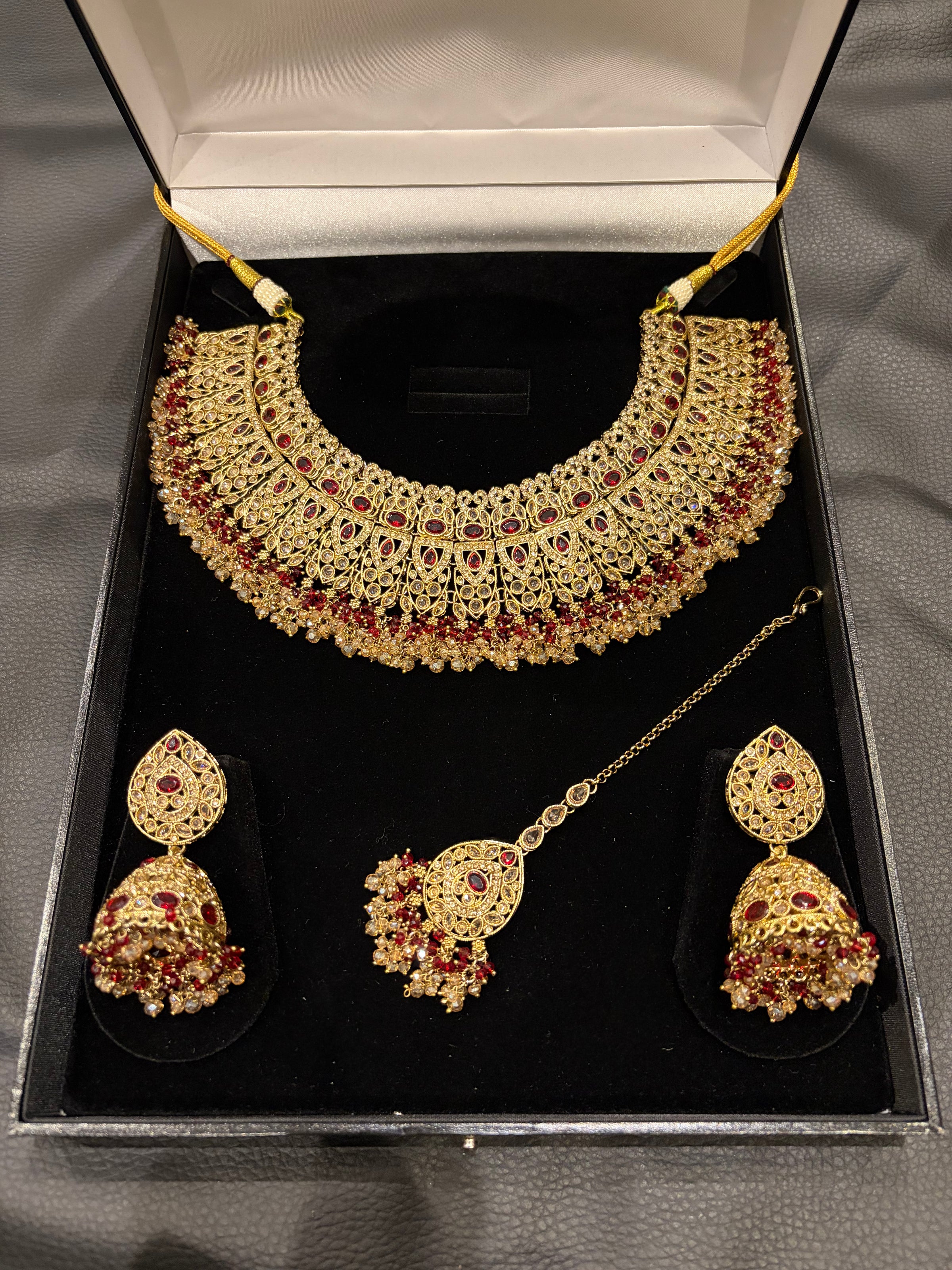 KARA - Maroon & Champagne Crystals