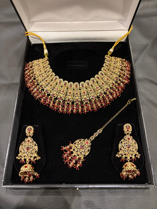 ARMIA - Maroon & Champagne Crystals