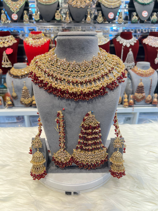 NABILA - Maroon & Champagne Crystal