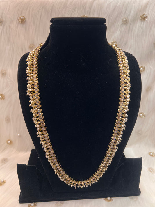 Cluster Long Mala - Gold/Pearl