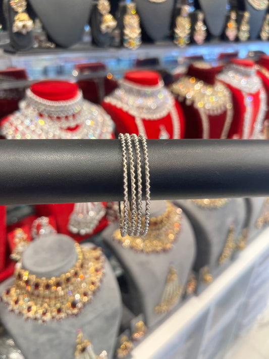 Zigzag Bangles - Silver