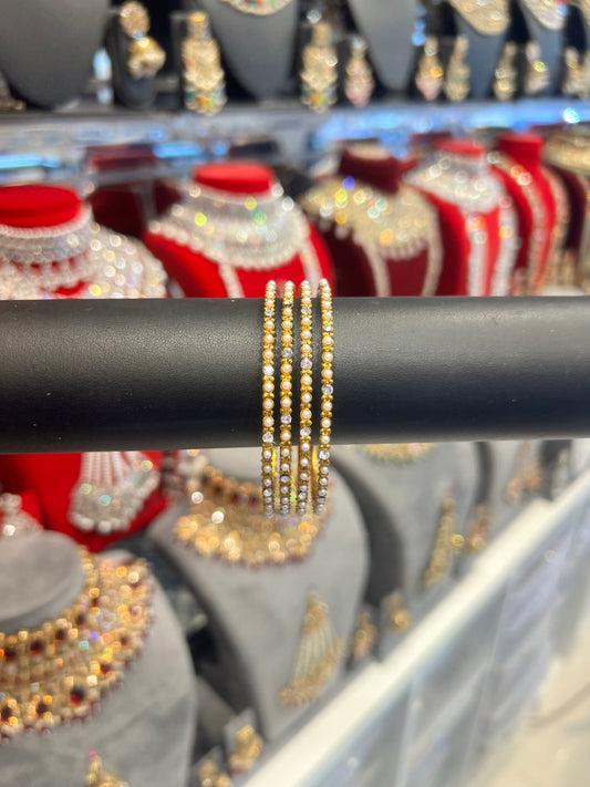 Pearl Bangles - White Gold