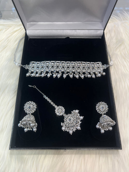 LIA Choker Set - Silver