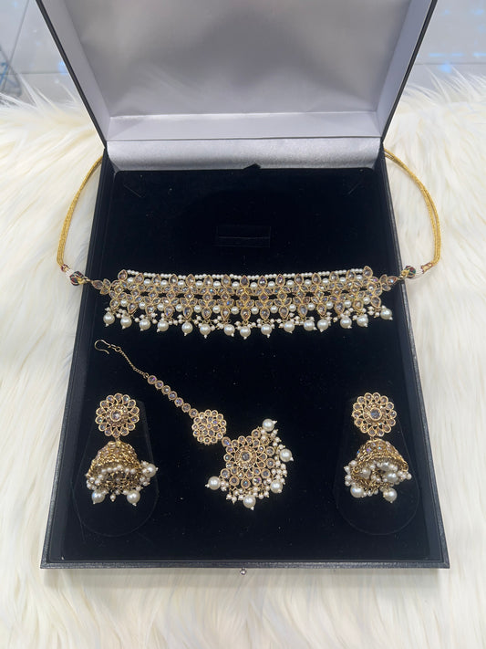 LIA Choker Set - Gold/Champagne