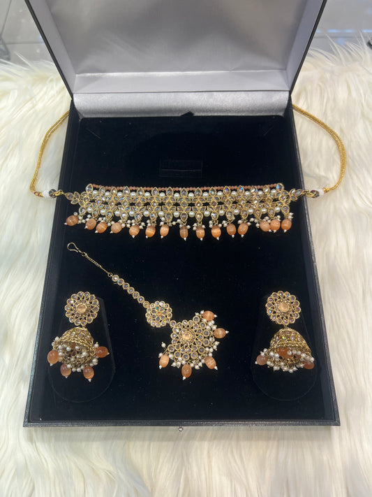 LIA Choker Set - Peach