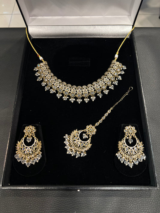 ATIQA - White Gold/Clear Crystal