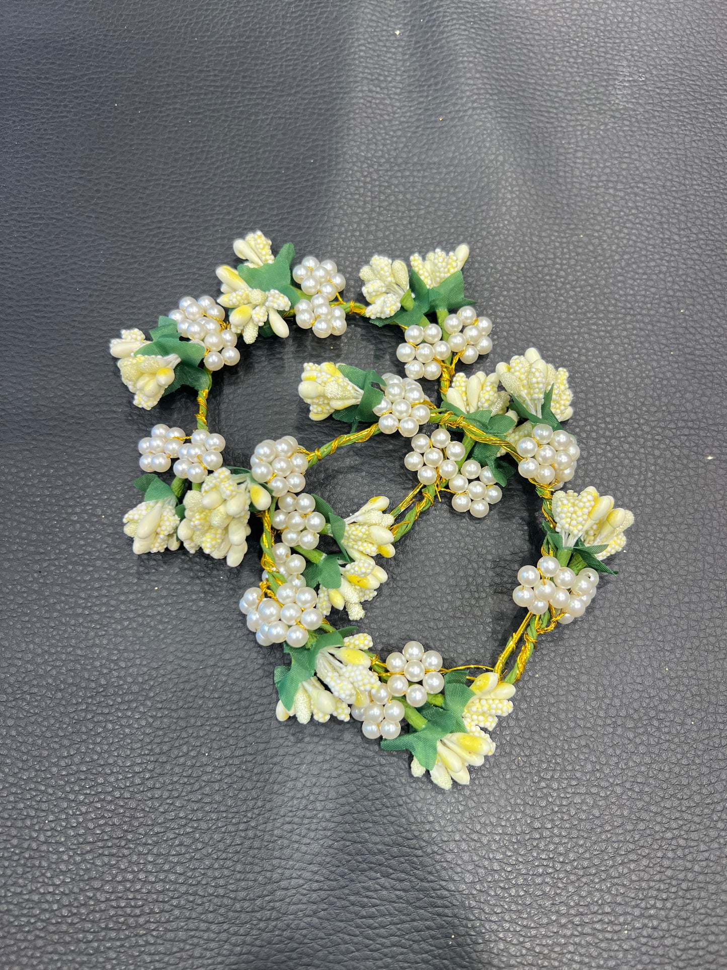 Floral Hair Accessory - Green, White & Yellow