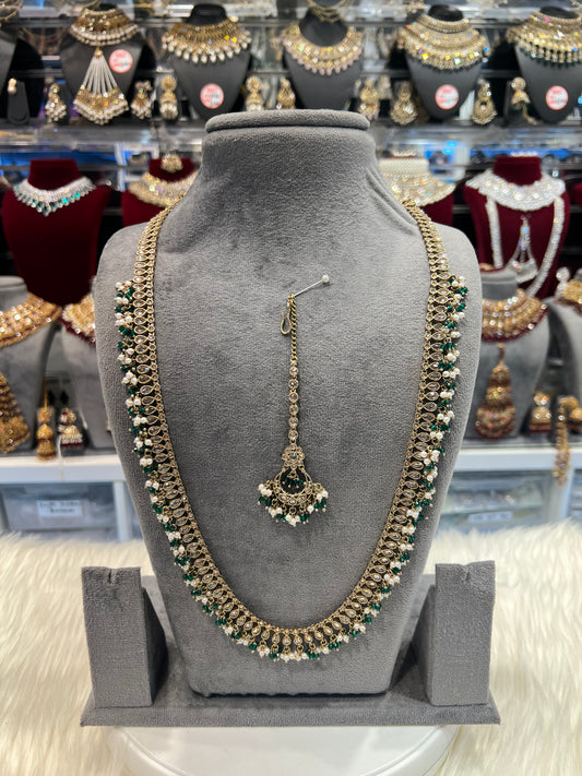 SELINA - Pearl/Dark Green