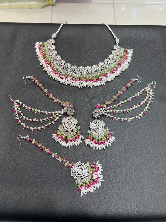 NAZIA - Silver/Pink/Lime