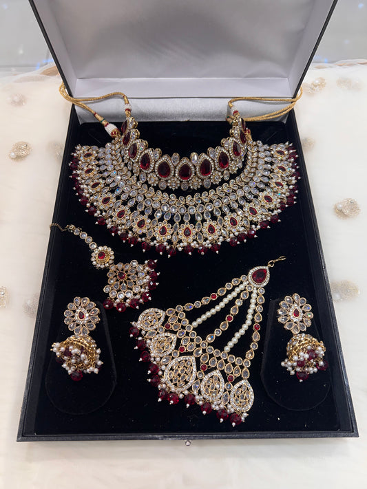 PALLAVI - White Gold/Maroon