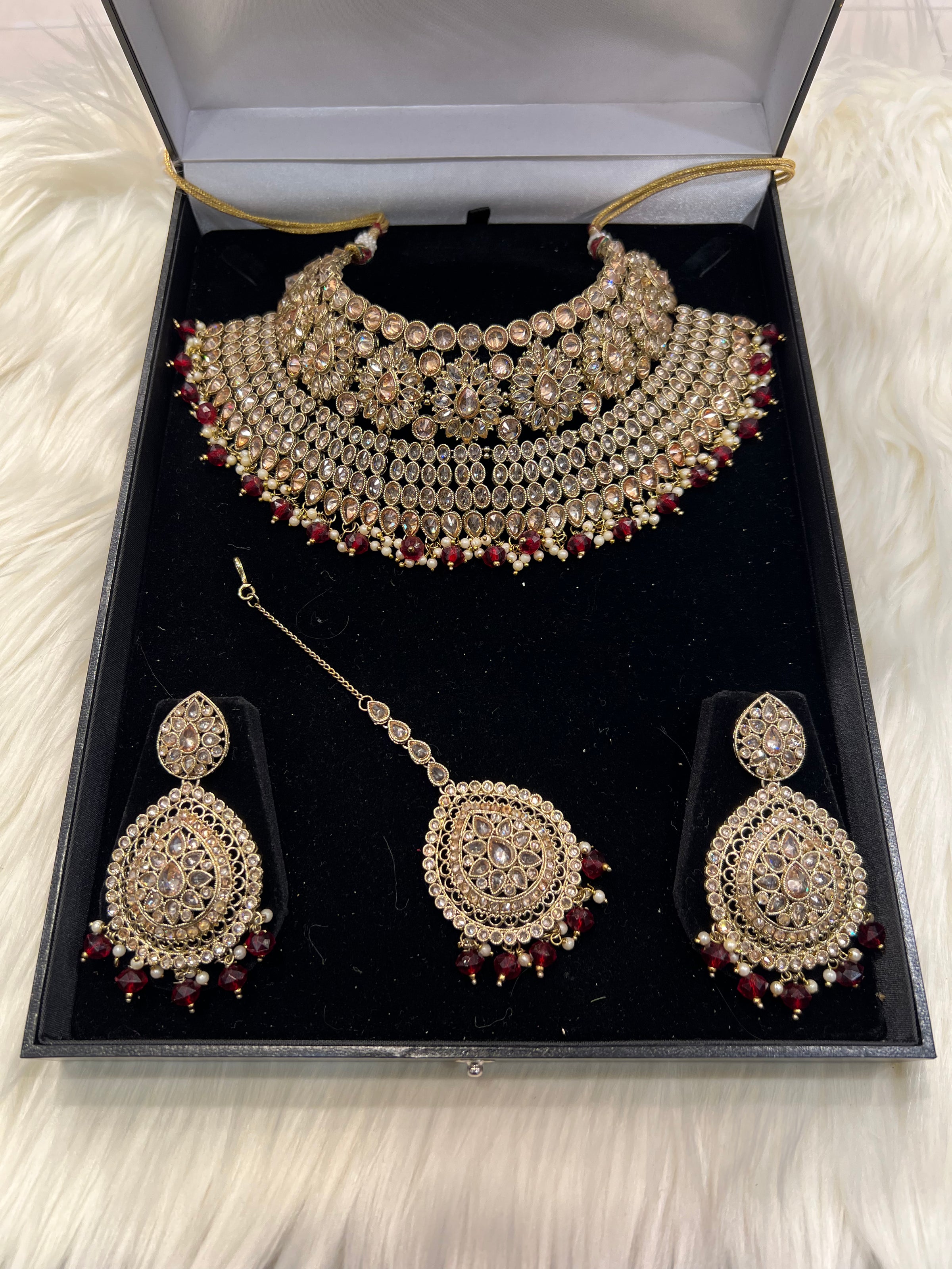 MALIHA - Gold/Maroon