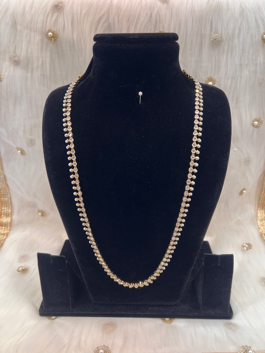 White Gold/Pearl Long Mala