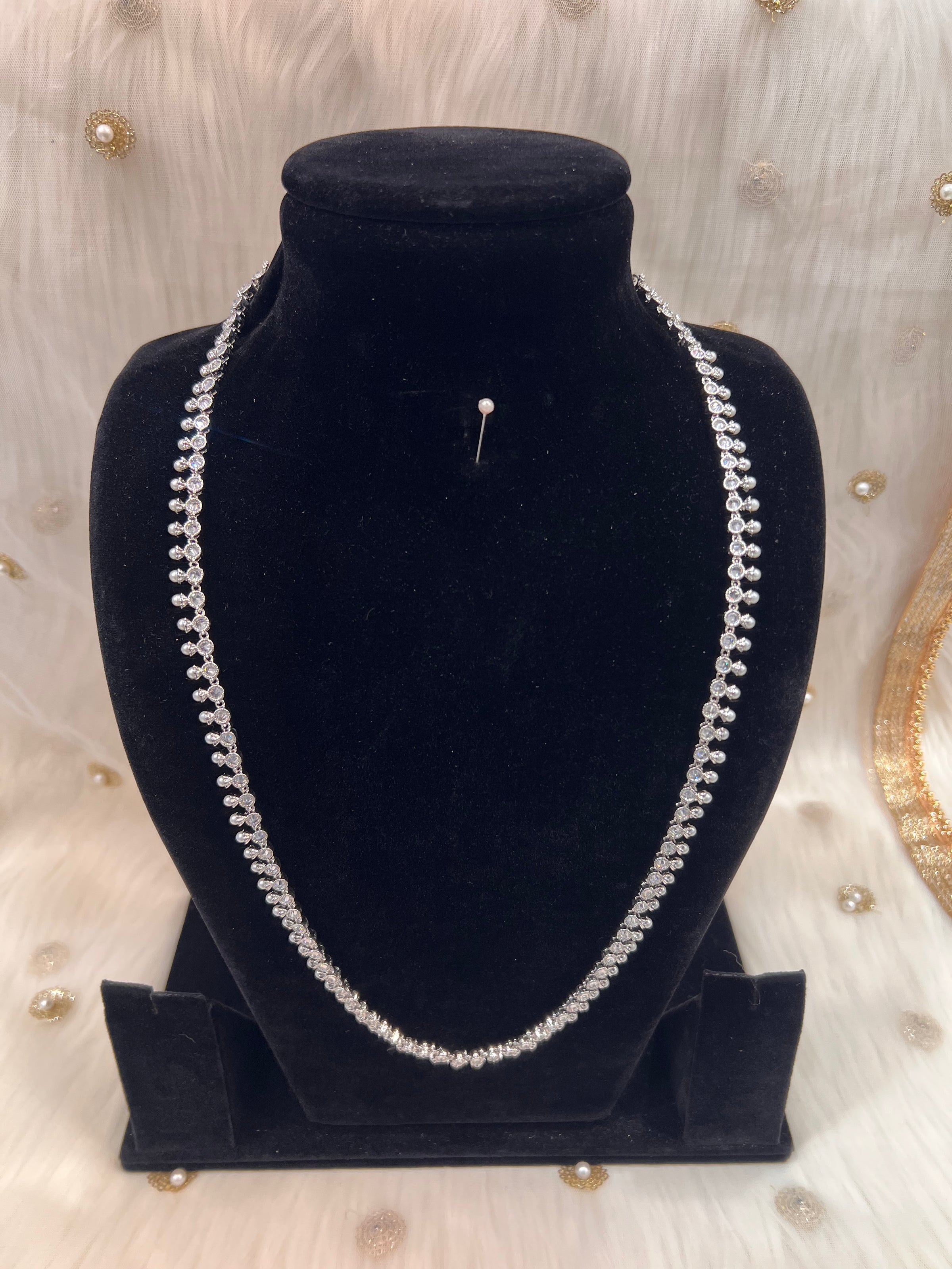 Silver/Pearl Long Mala