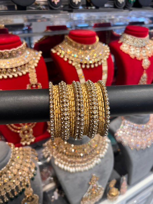 Gold Thread Bangle Stack