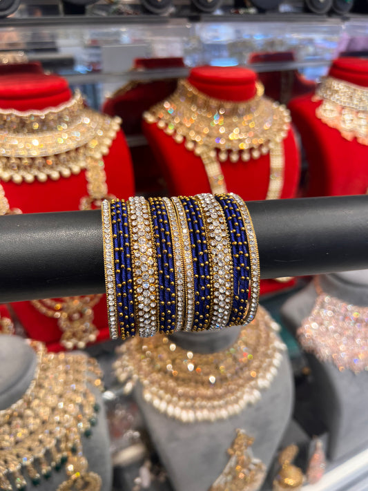 Royal Blue Thread Bangle Stack