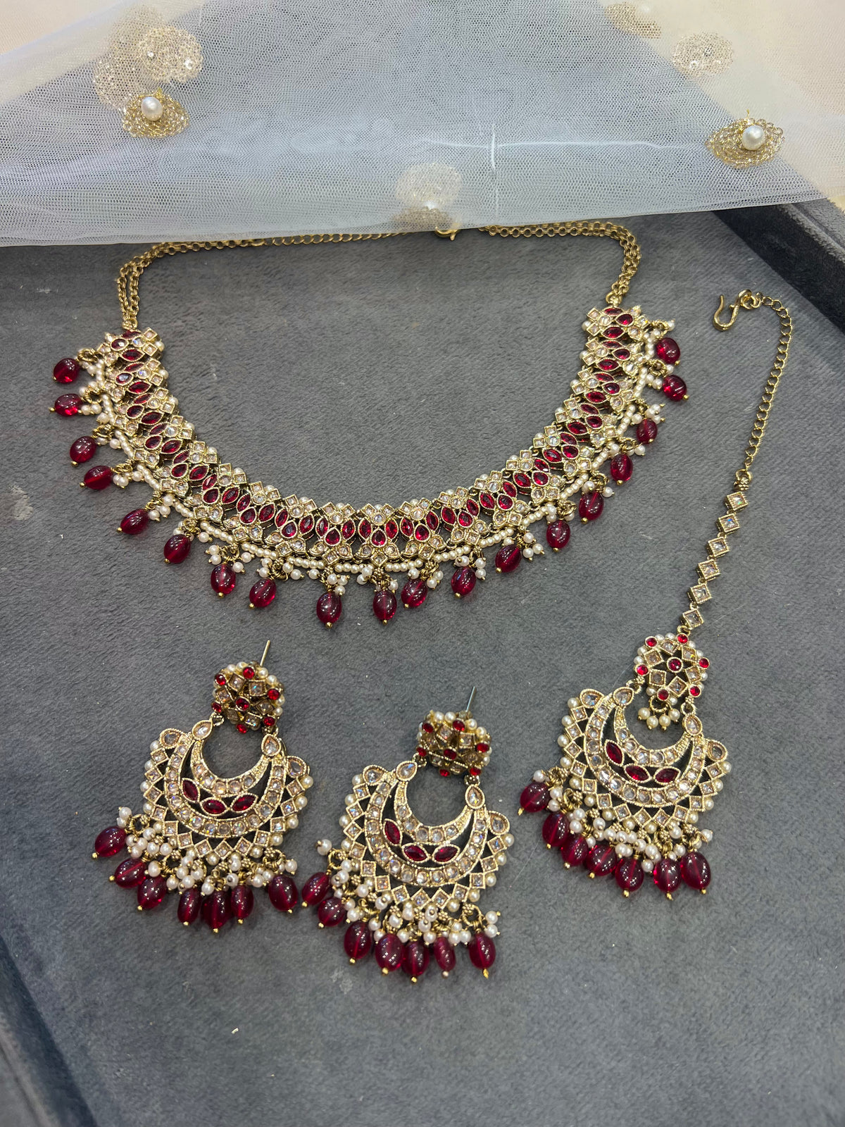 WAFAH - Gold/Maroon