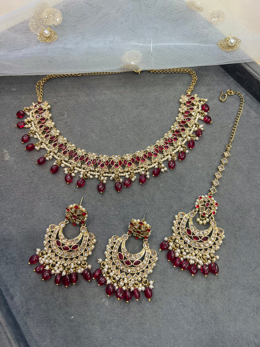 WAFAH - Gold/Maroon
