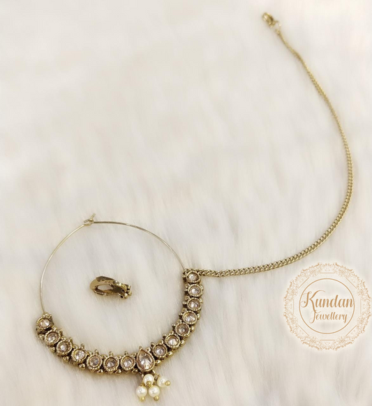 Nose Ring - Champagne Stones