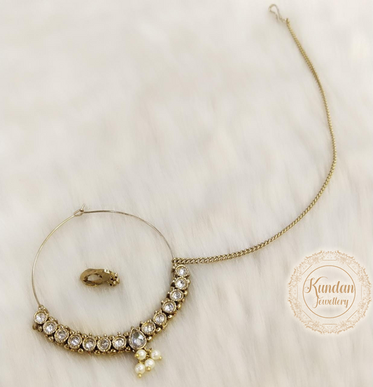 Nose Ring - White Stones