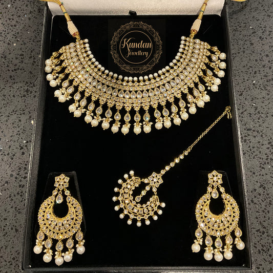 AFSANA - Gold & White