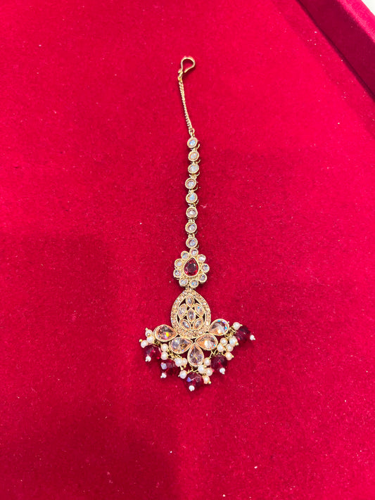 Champagne/Maroon Tikka